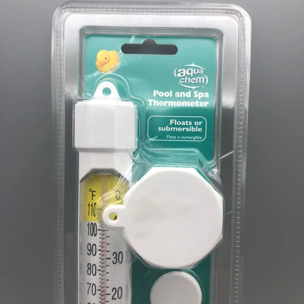Aqua‎ Chem Pool and Spa Thermometer Floating Submersible New Easy Read White